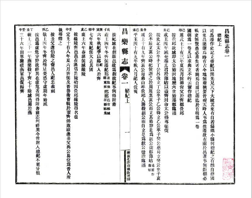 昌乐县志（嘉庆年间版民国铅印本）山东省昌乐县志文献资料PDF电子版下载