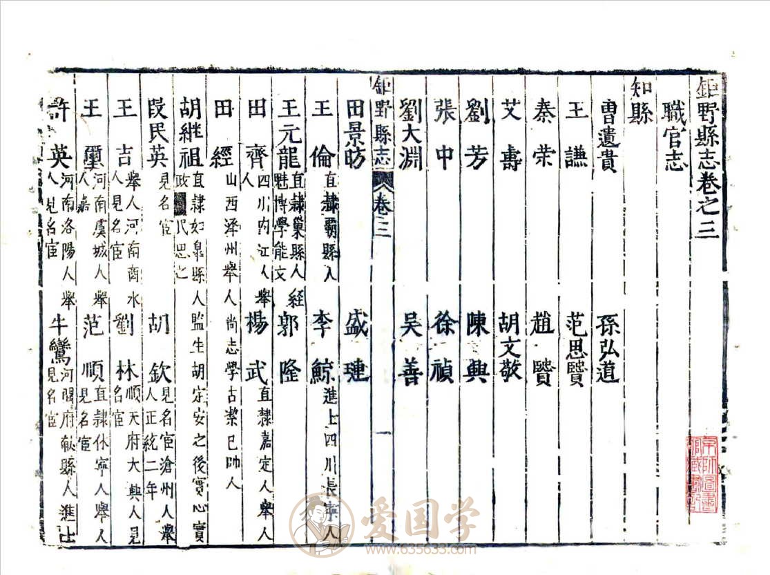 巨野县志（万历）版崇祯增刻本古籍pdf